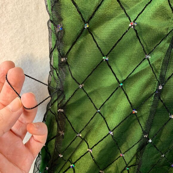 VTG Dressbarn Womens Y2K Formal Dress Sz 8‎ Royalcore Mermaid Satin Mesh Overlay - Picture 13 of 13